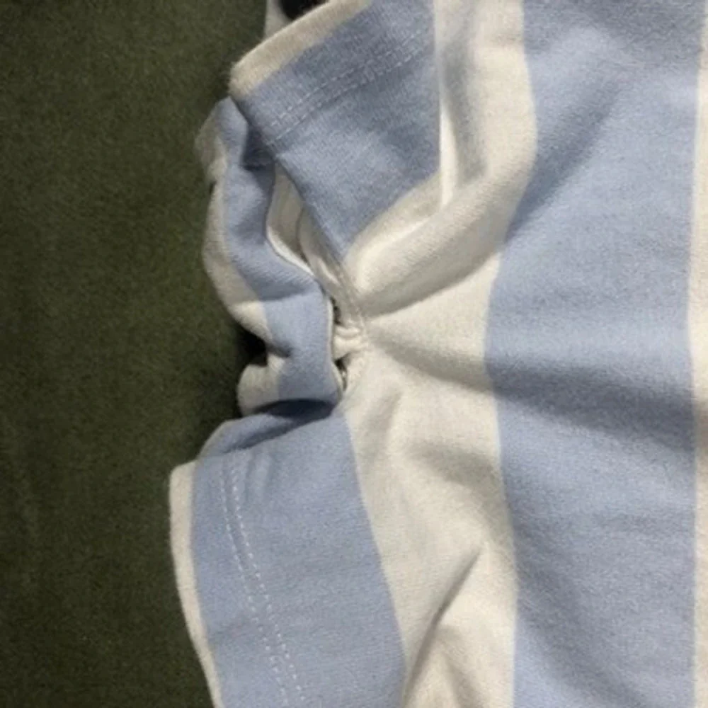 Ralph Lauren Polo Romper Boys 24M Blue White Striped Short Sleeve Cotton Pique